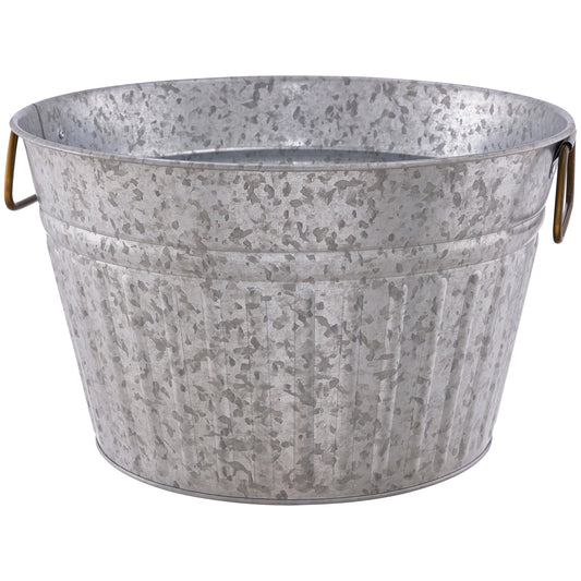 - Galvanized round Tub, 15 in D X 9 in H