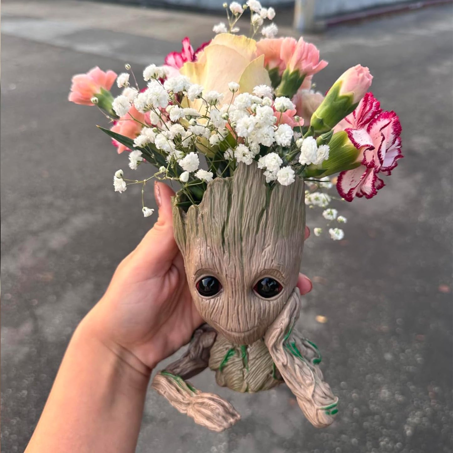 Baby Groot Flower Pot  6" (Grayish Brown)
