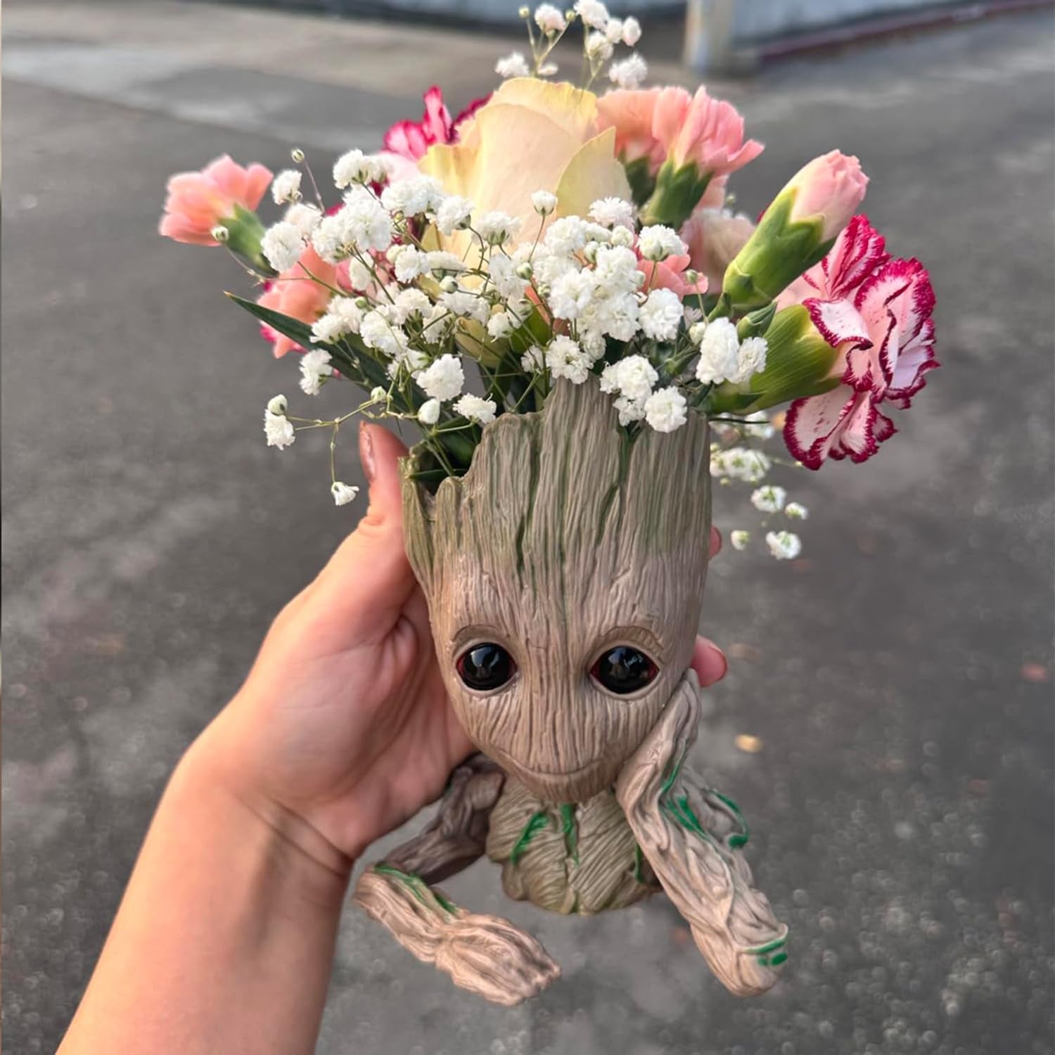 Baby Groot Flower Pot  6" (Grayish Brown)