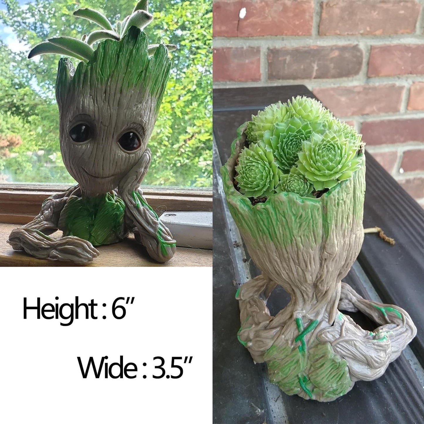 Baby Groot Flower Pot  6" (Grayish Brown)