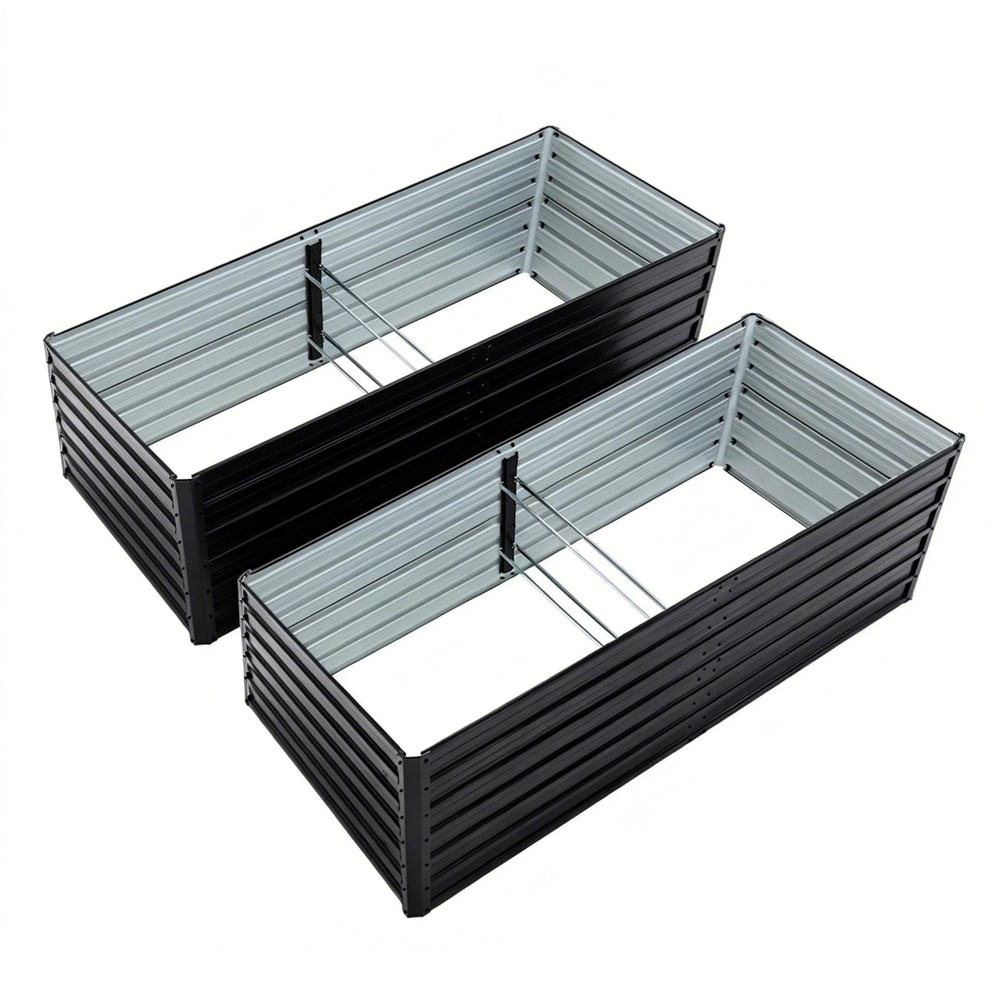 2-Pack Metal Raised Garden Bed Kit – 8×4×2 FT Galvanized Steel Planter Boxes
