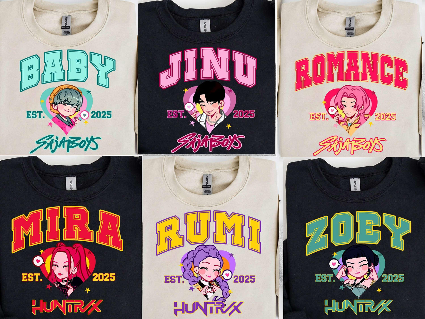 Huntr/x Girl Demon Hunters Fan Tee – Saja Girls Kpop Merch | Derpy Mira Rumi Zoey