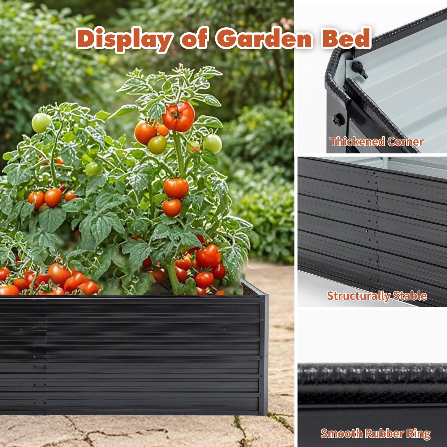 2-Pack Metal Raised Garden Bed Kit – 8×4×2 FT Galvanized Steel Planter Boxes