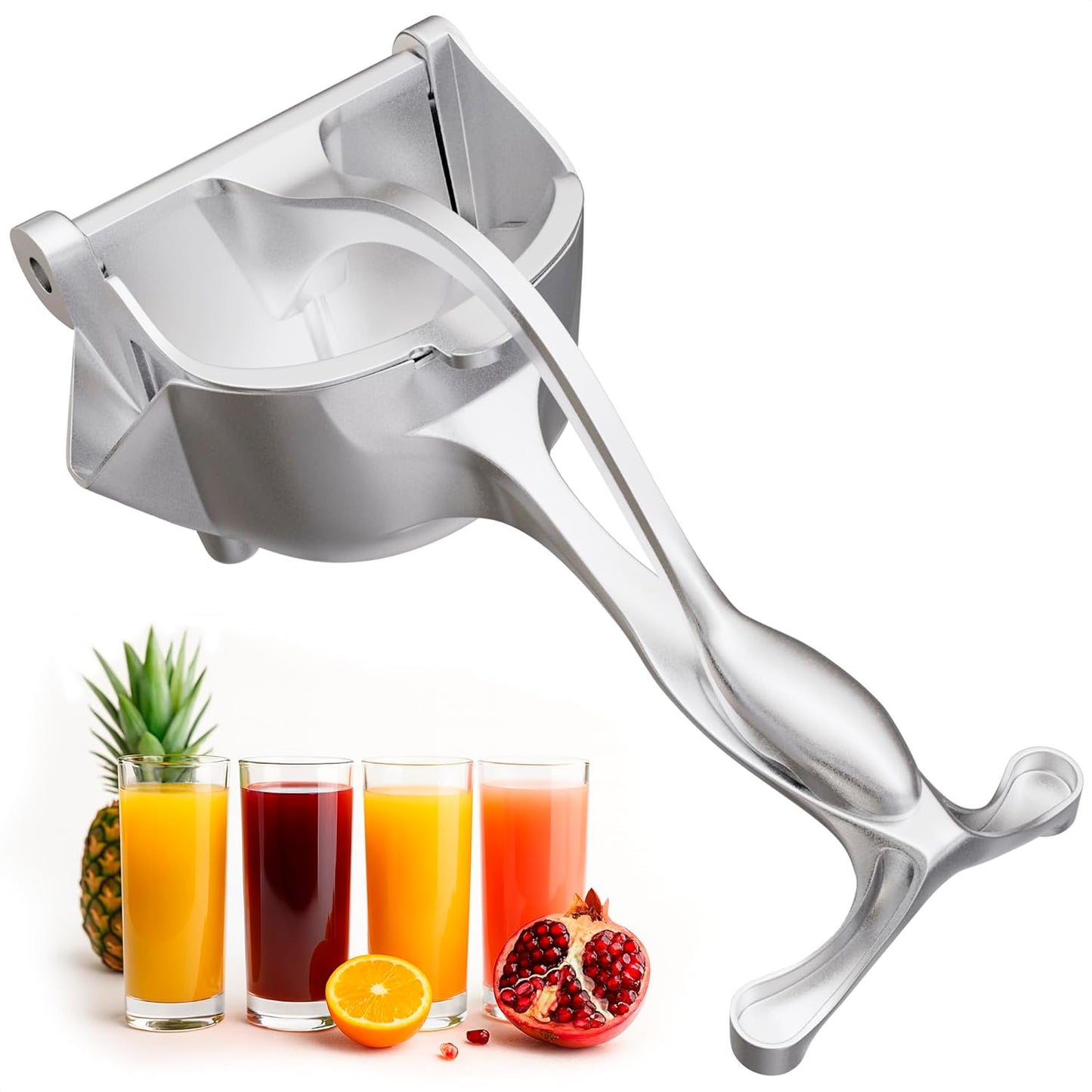 Manual Juicer Hand Press with Ergonomic Heavy Duty Handle – Pour Spout for Mess-Free Pouring, Aluminum Alloy Hand Juicer Squeezer | 0.6 L Bowl – Juice Press for Orange, Lime & 4Th of July Lemonade
