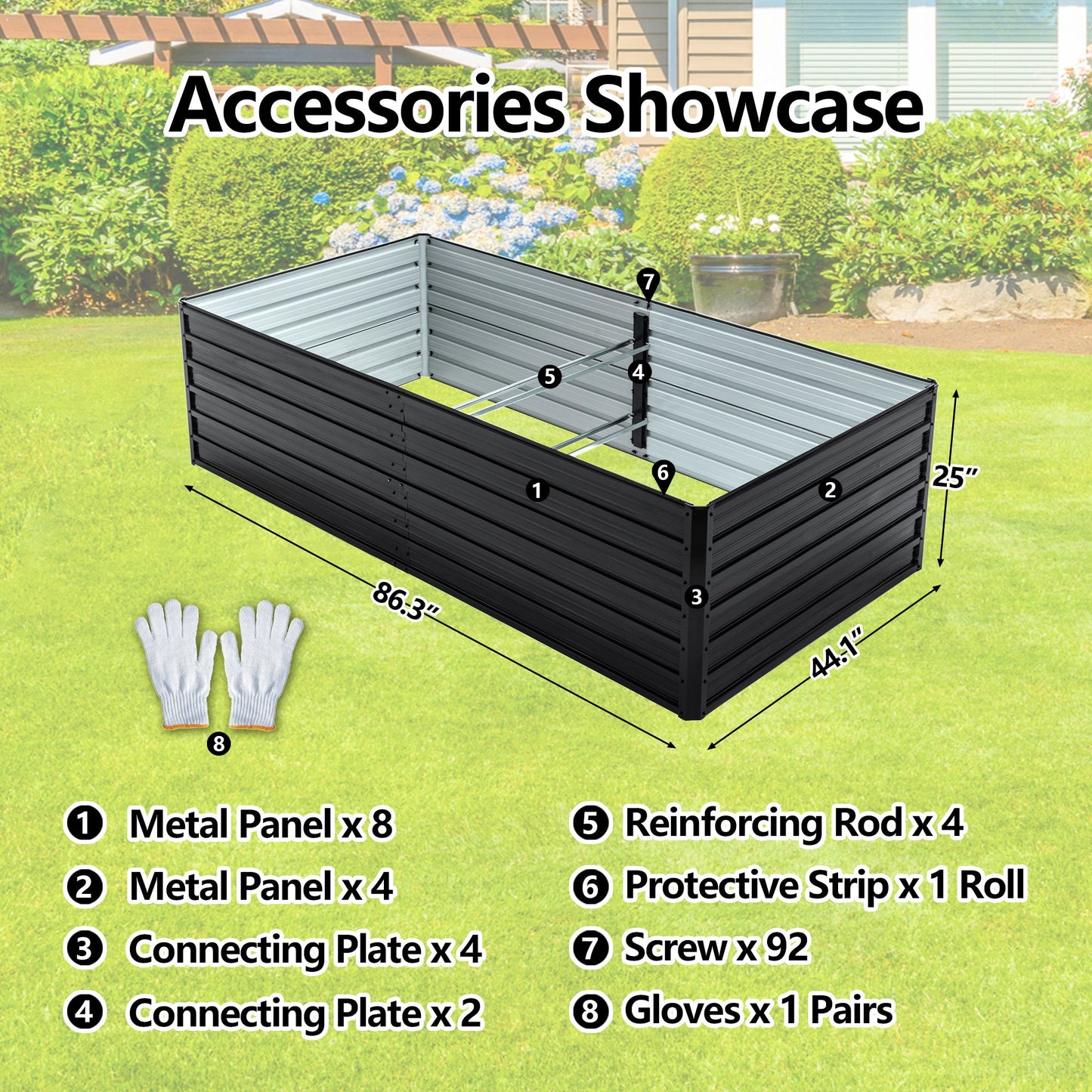 2-Pack Metal Raised Garden Bed Kit – 8×4×2 FT Galvanized Steel Planter Boxes