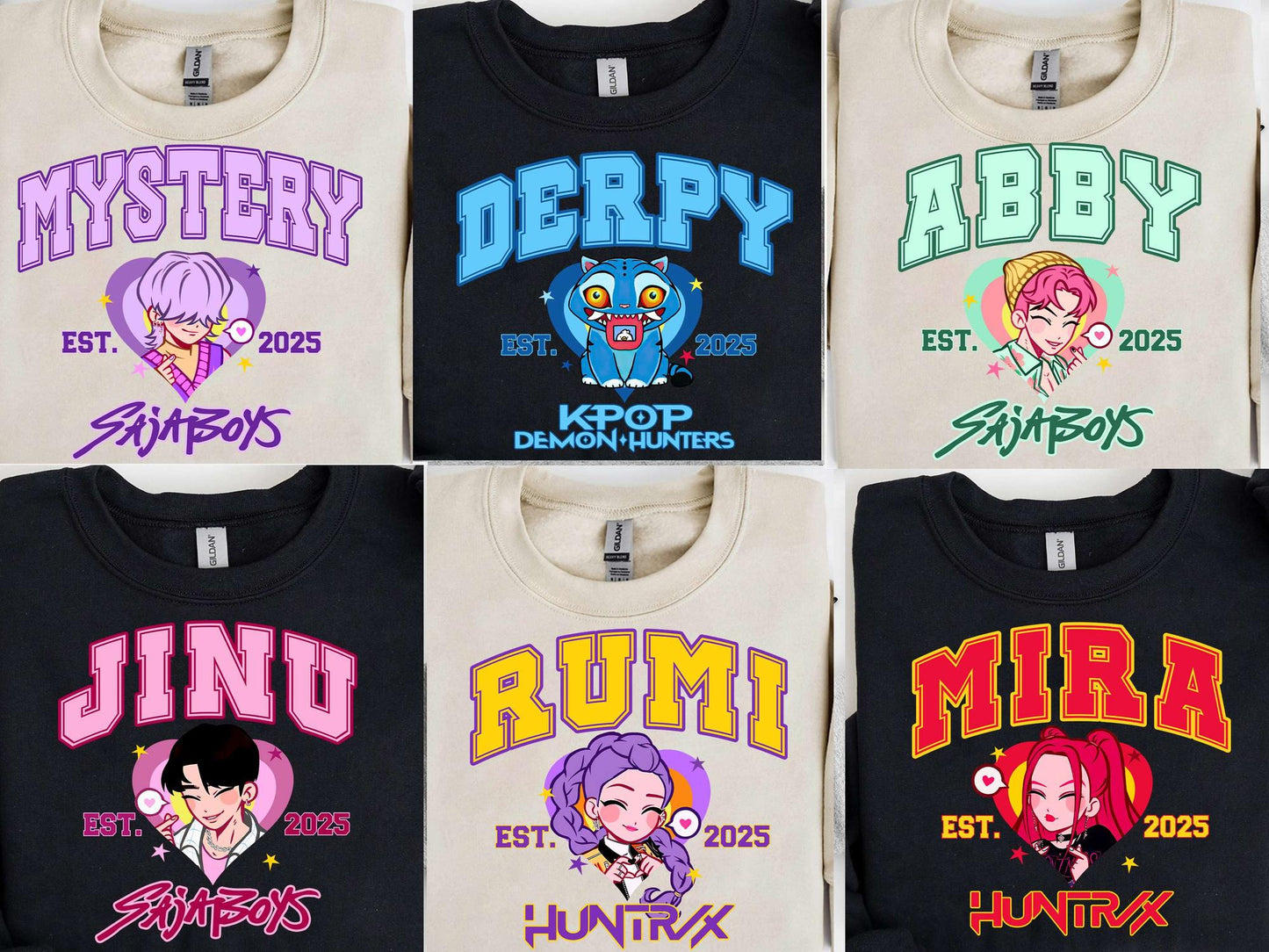 Huntr/x Girl Demon Hunters Fan Tee – Saja Girls Kpop Merch | Derpy Mira Rumi Zoey