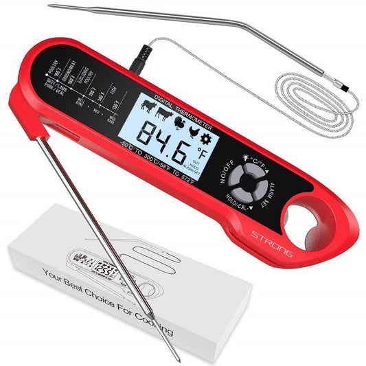Digital Meat Thermometer with Dual Probe & Temperature Alarm | Instant Read | Waterproof | BBQ & Oven