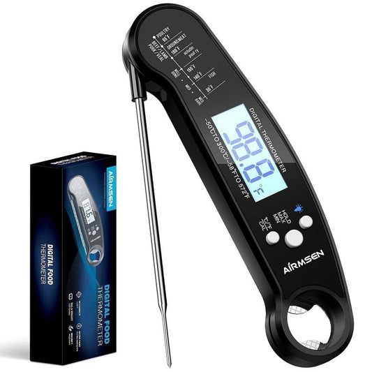 Instant-Read Digital Meat Thermometer with Backlight LCD | Waterproof | BBQ, Grilling & Baking